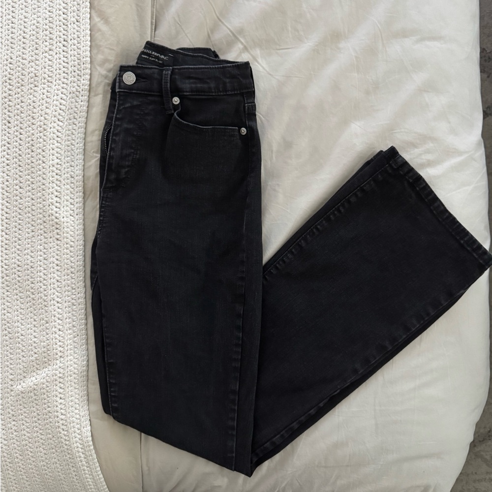 Banana Republic Black High Rise Flare Jean